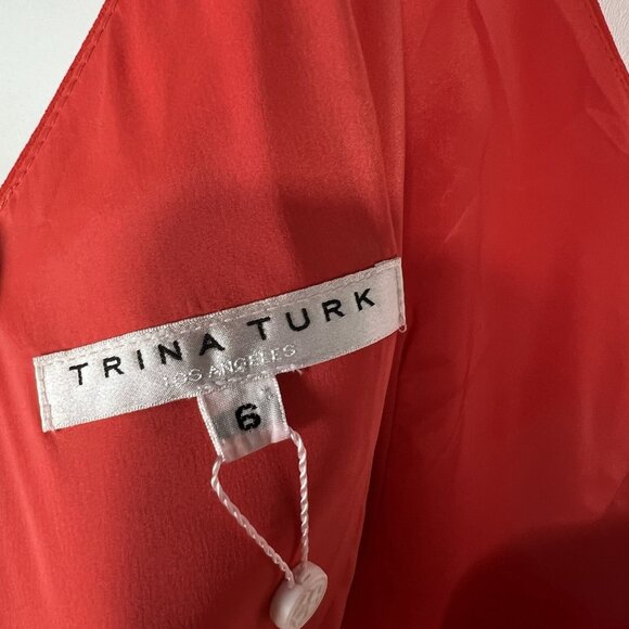 TRINA TURK Cropped Red Jumpsuit With Belt Women’s Size 6 New With Tags Designer - Picture 11 of 12